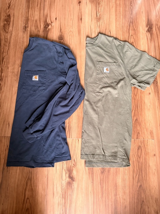 Carhartt Other - Carhartt Navy Long Sleeve & Olive Short Sleeve Pocket Tees